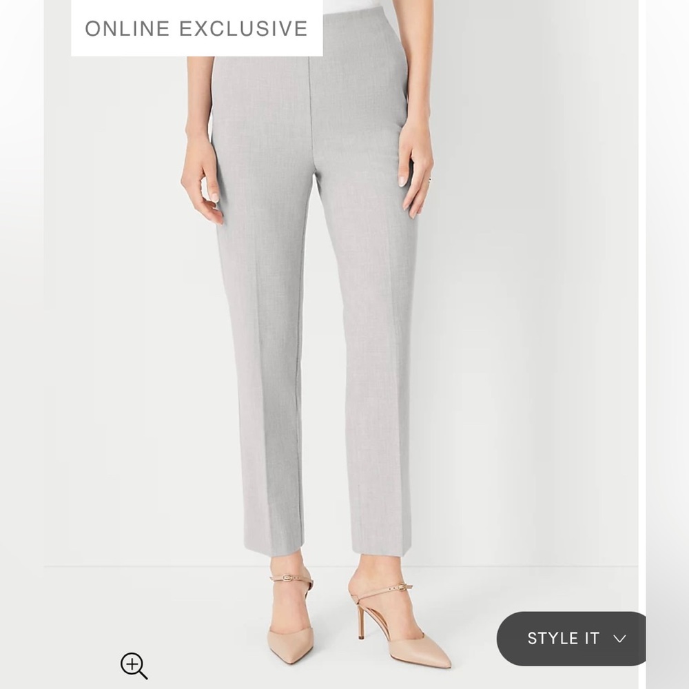 Ann Taylor High Rise Side Zip Ankle Pant in Bi-Stretch